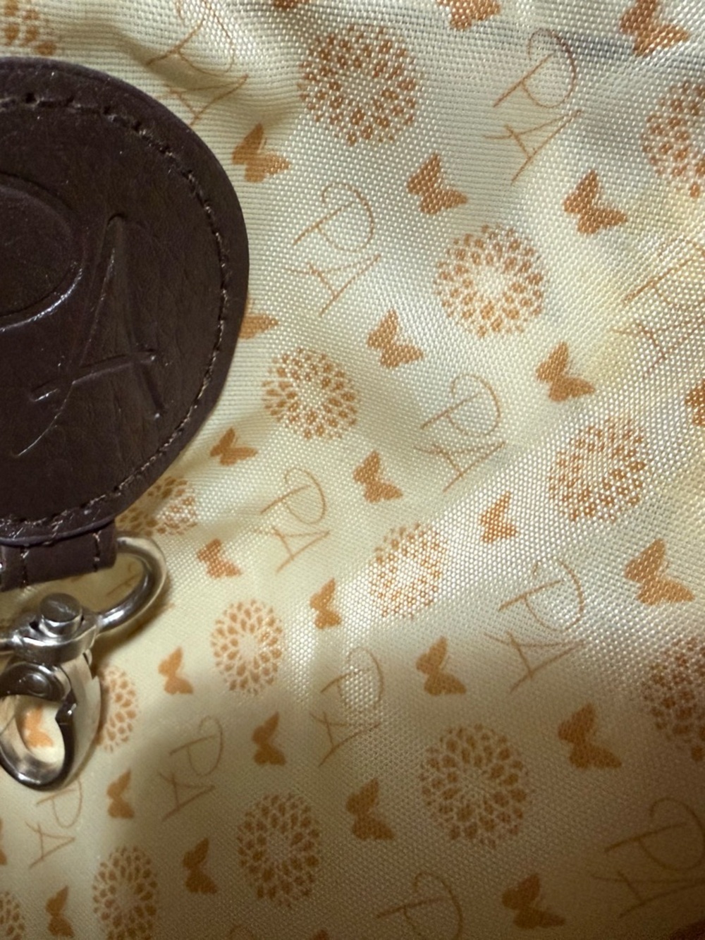 Bella Canvas Cream Tote with Teal and Brown Medallion Print - Picture 5 of 7
